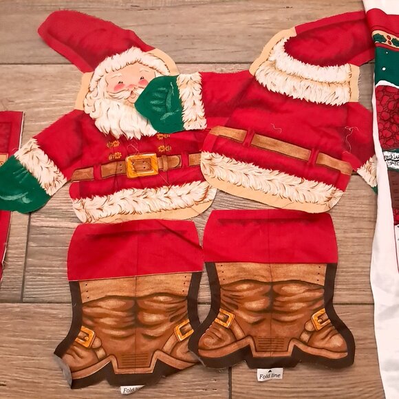 Vintage craft fabric panel set Cranston Springs Christmas stocking Goldilocks - Picture 2 of 10